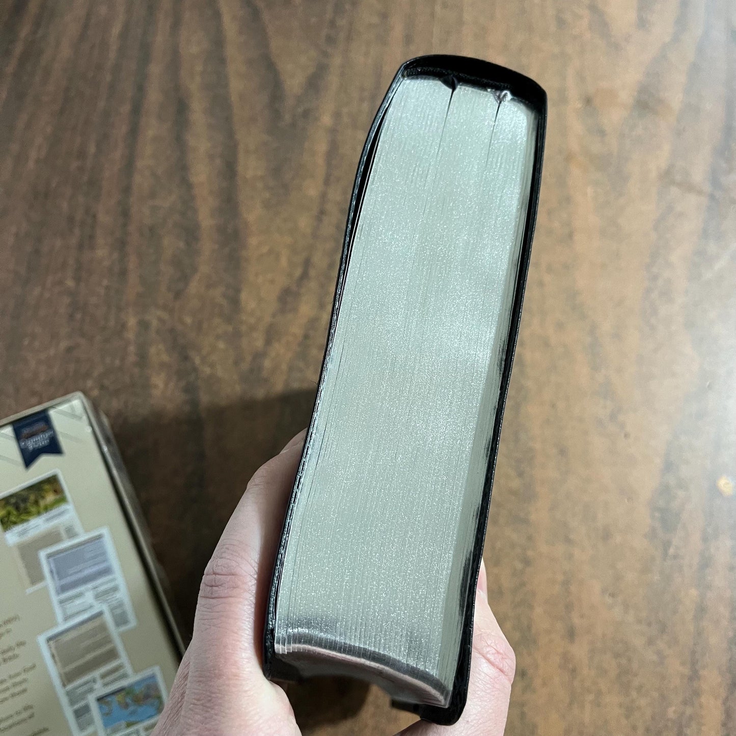 Personalized NIV Large Print Life Application Study Bible Thumb Indexed - Black European Bonded Leather, Custom Imprinted, 9780310465294