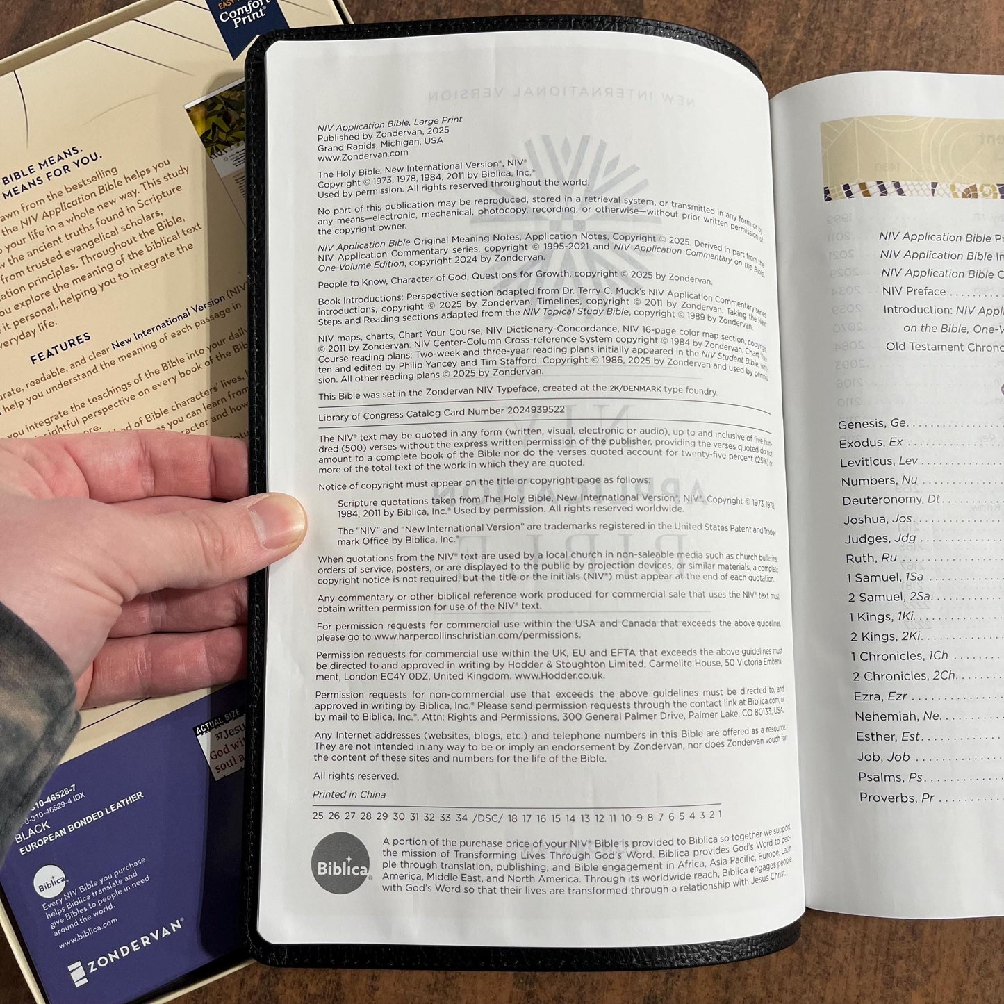 Personalized NIV Large Print Life Application Study Bible - Black European Bonded Leather, Custom Imprinted, 9780310465287