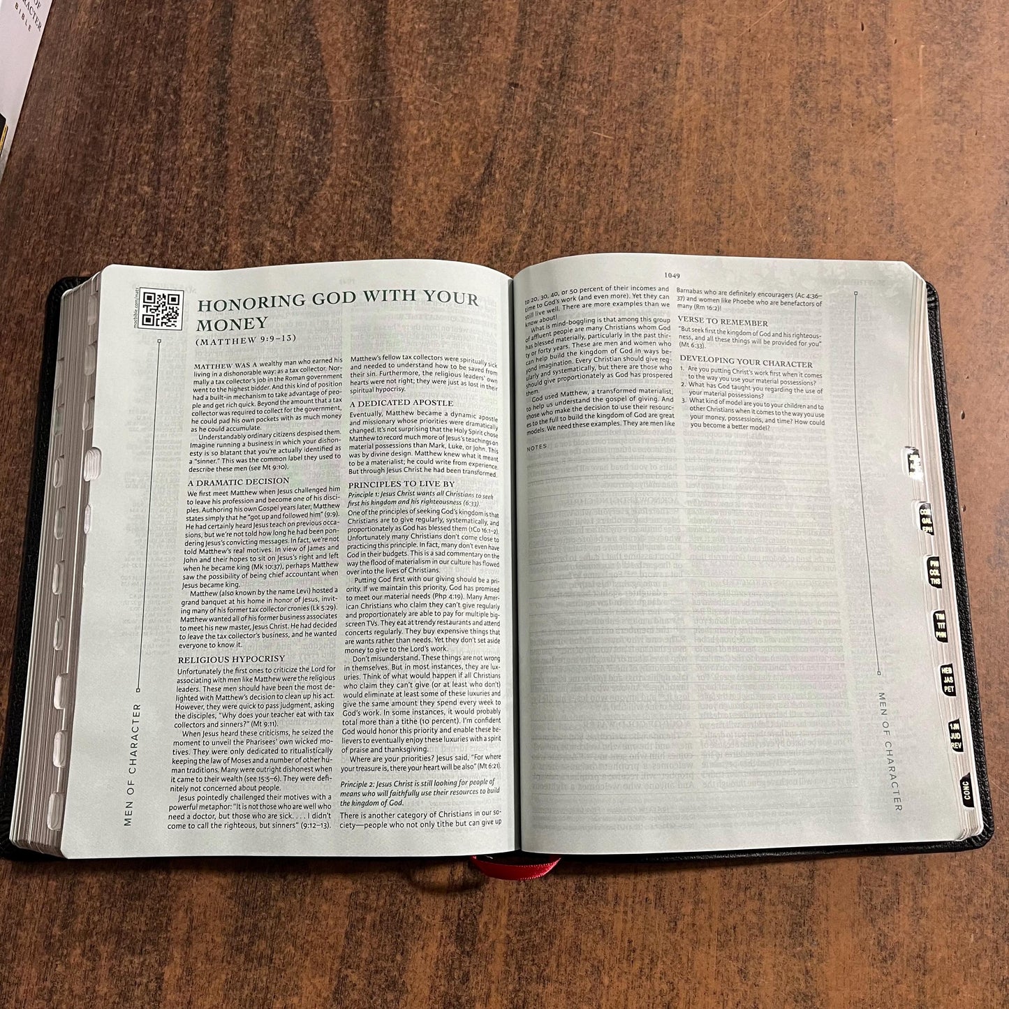 Personalized CSB Men of Character Bible Thumb Indexed, Black Genuine Leather, Custom Imprinted with name engraved, ISBN 9798384501794 mens