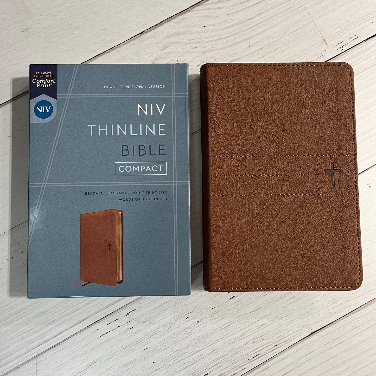 Personalized NIV Compact Thinline Bible - Brown LeatherSoft, Custom Imprinted with a name, 20spaces ISBN 9780310463375