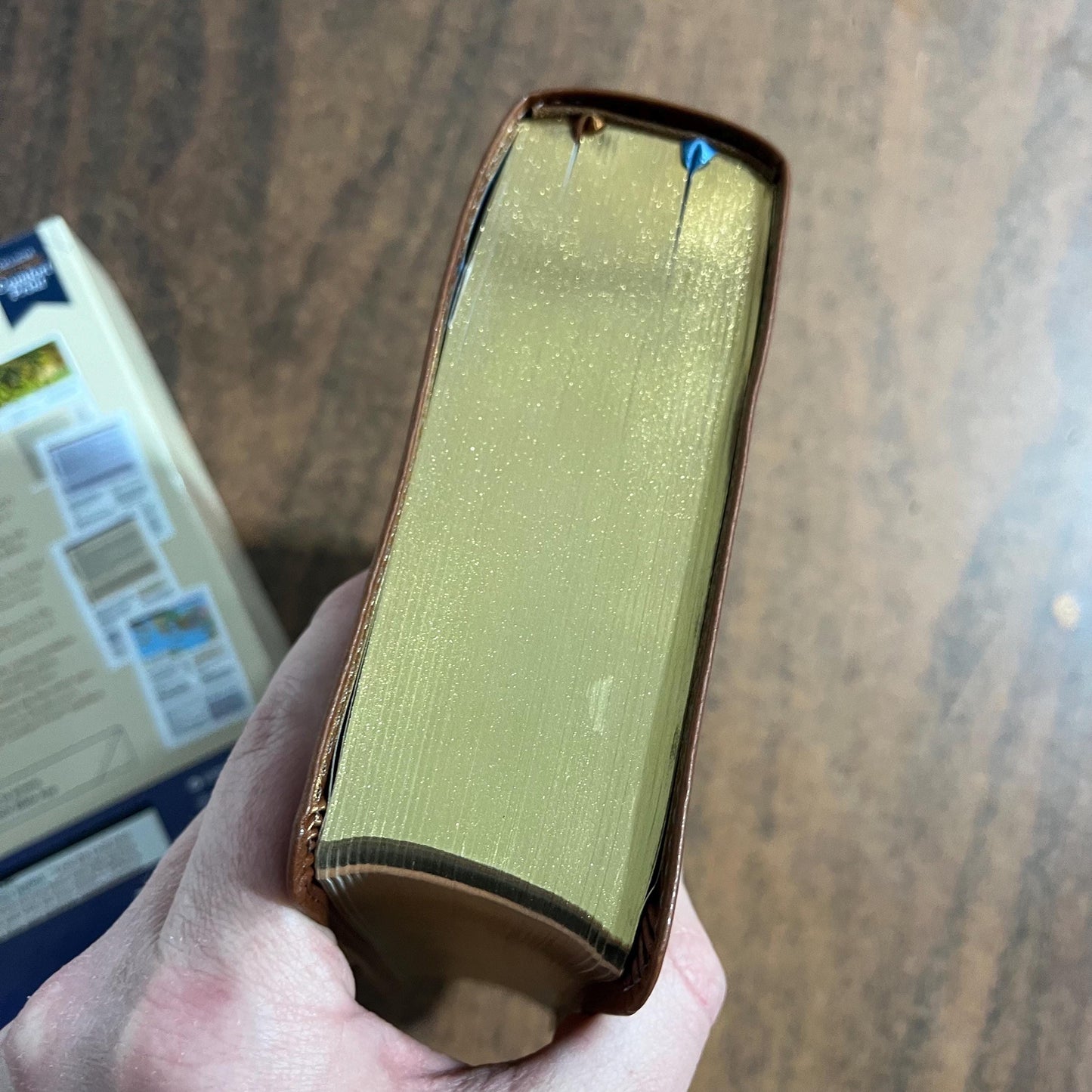 Personalized NIV Personal Size Application Study Bible - Brown / Slate Blue LeatherSoft - Custom Imprinted with name 9780310465249 (Update to Life Application Bible)