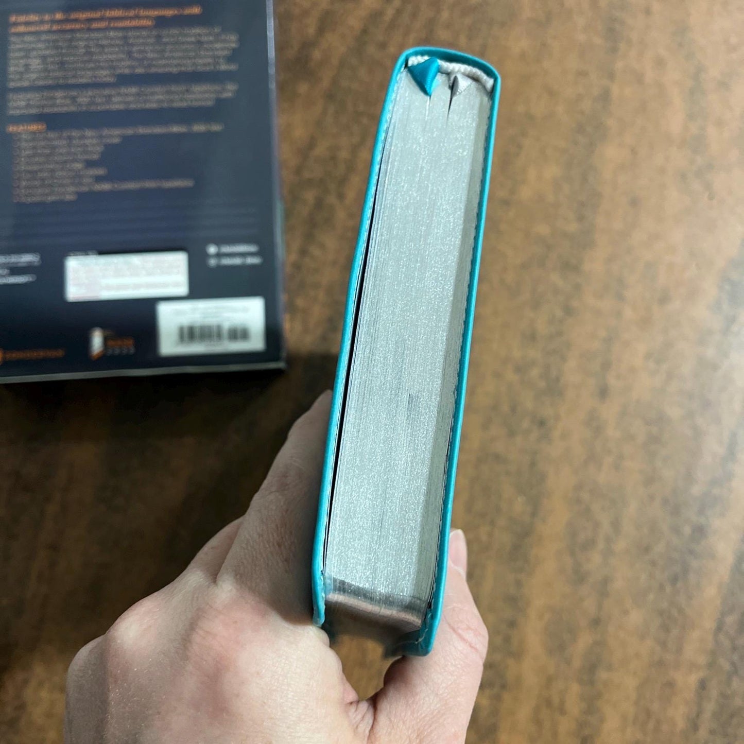 Personalized NASB Thinline Bible - Teal LeatherSoft, Custom Imprinted with a name, ISBN 9780310455622, NASB 2020 Text