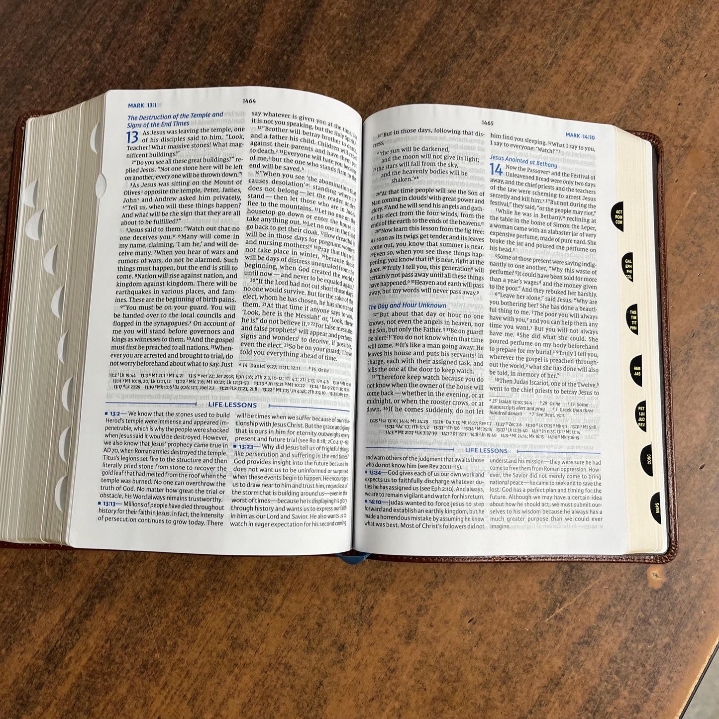 Personalized NIV Charles Stanley Life Principles Study Bible Indexed - Brown Genuine Leather, Custom Imprinted with a name 9780785225621