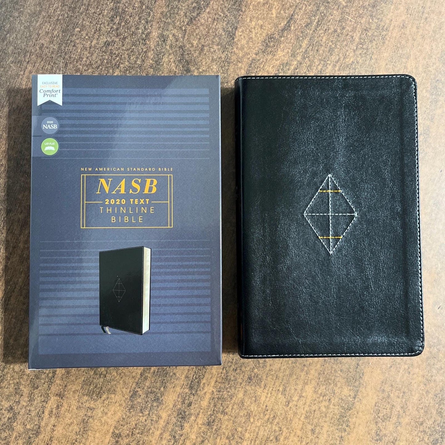 Personalized NASB Thinline Bible - Black LeatherSoft, Custom Imprinted, ISBN 9780310455431, NASB 2020 Text