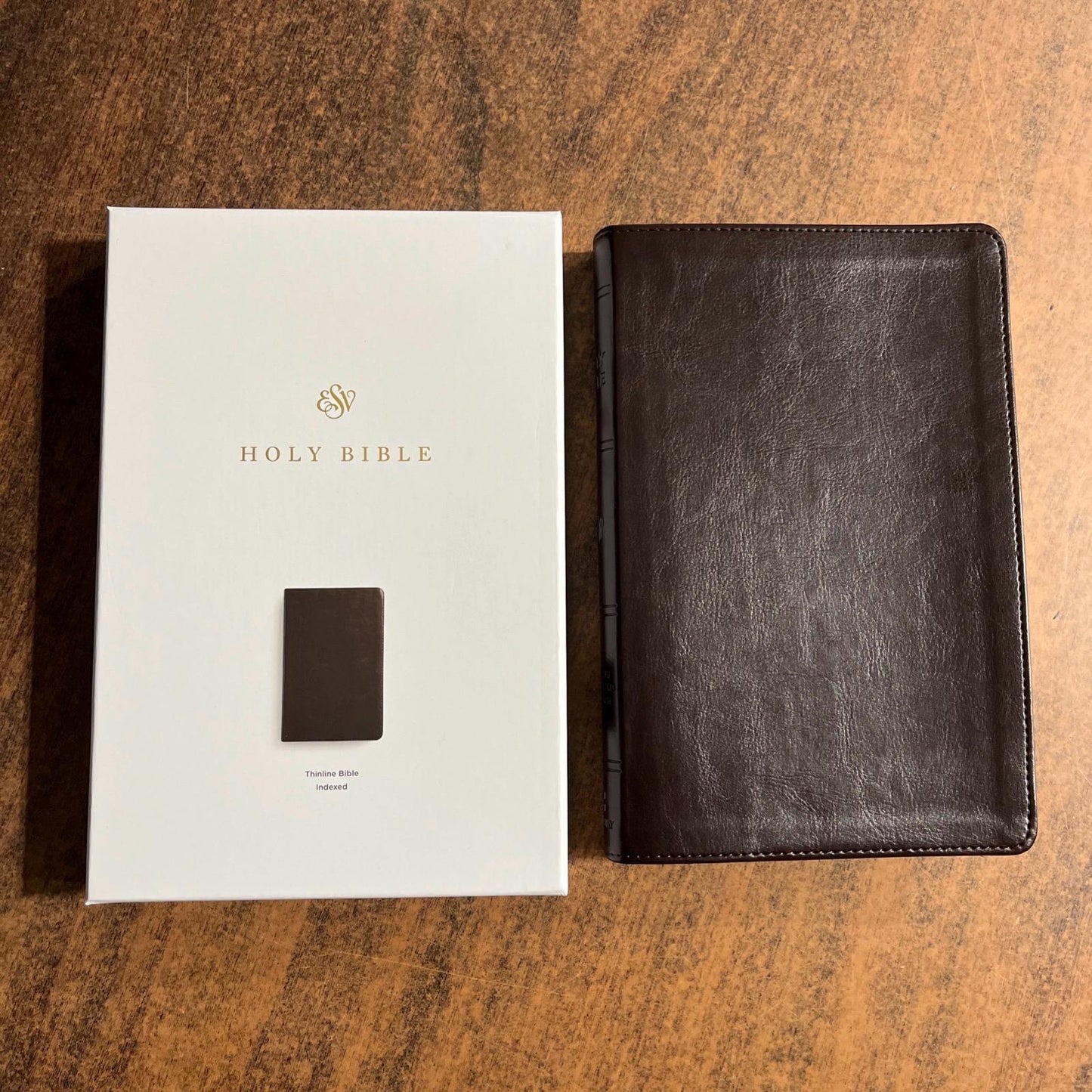 Personalized ESV Thinline Bible Thumb Indexed - Espresso Brown Cover - Custom Imprinted with a name - 9798874904340 - 2025 text