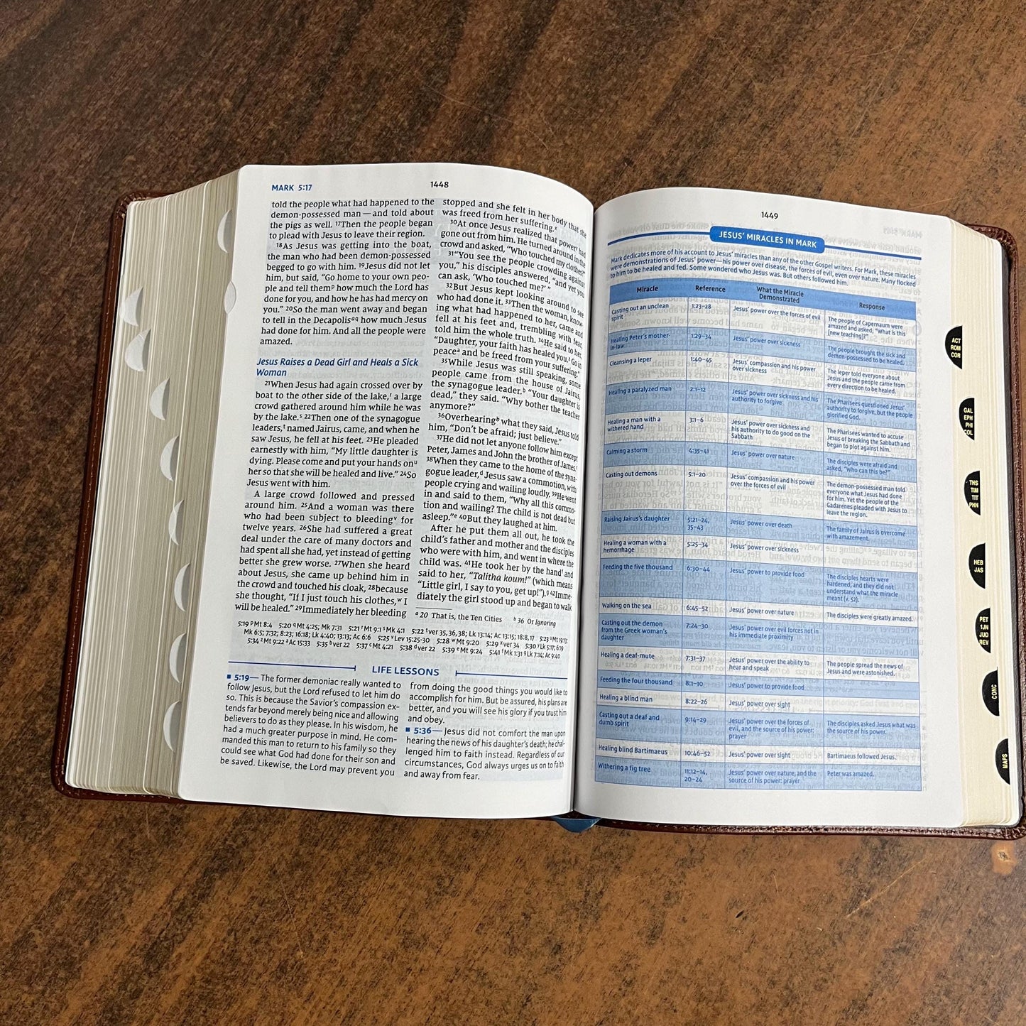Personalized NIV Charles Stanley Life Principles Study Bible Indexed - Brown Genuine Leather, Custom Imprinted with a name 9780785225621