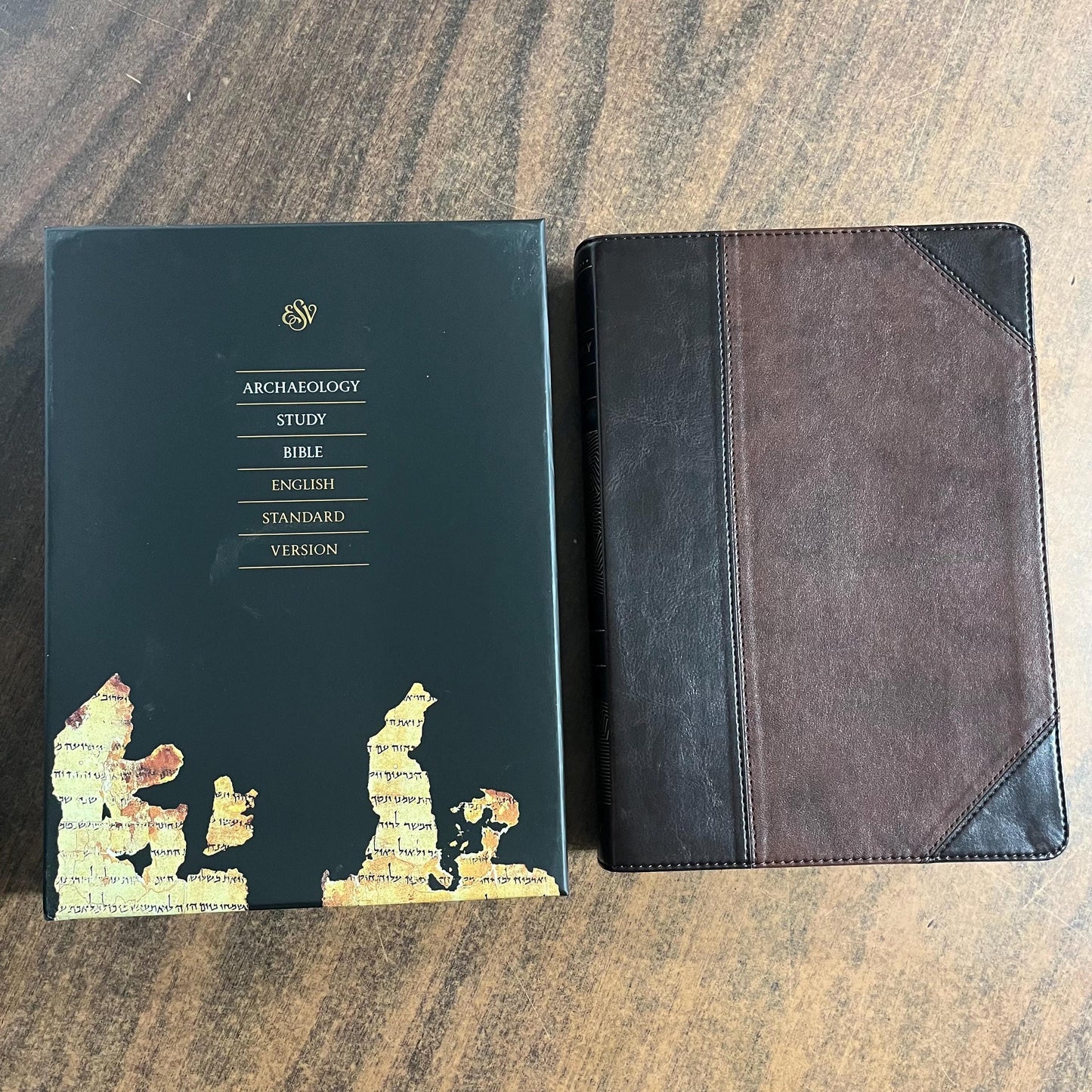 Personalized ESV Archaeology Study Bible - Brown / Walnut TruTone, Custom Imprinted with name, 16spaces ISBN 9781433595745