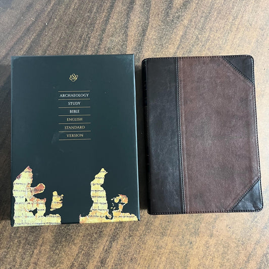Personalized ESV Archaeology Study Bible - Brown / Walnut TruTone,  Custom Imprinted with name, 16spaces ISBN 9781433595745