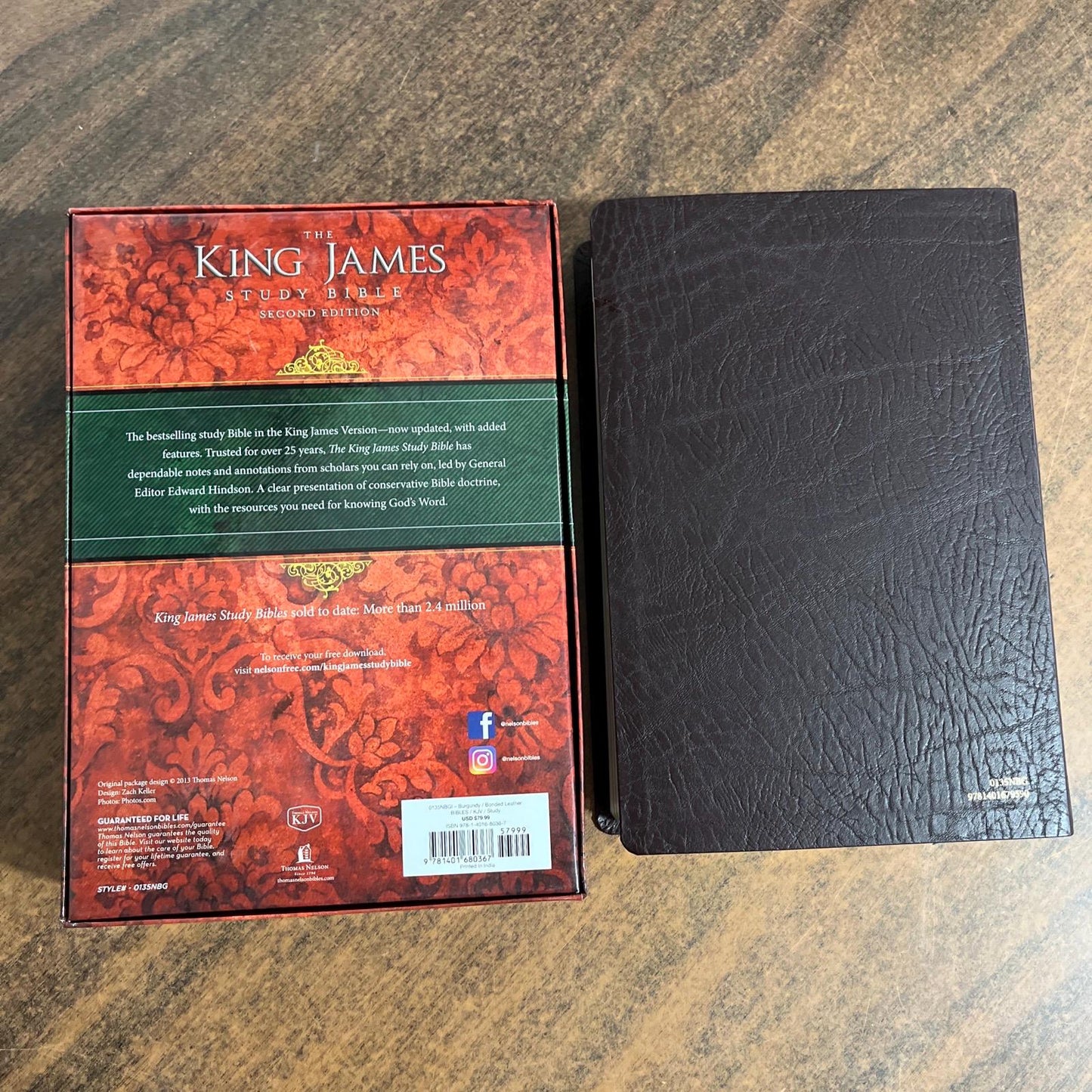 Personalized KJV Study Bible Thumb Indexed - Burgundy Bonded Leather- Custom Imprinted with a name - Large 11 pt print 9781401680367