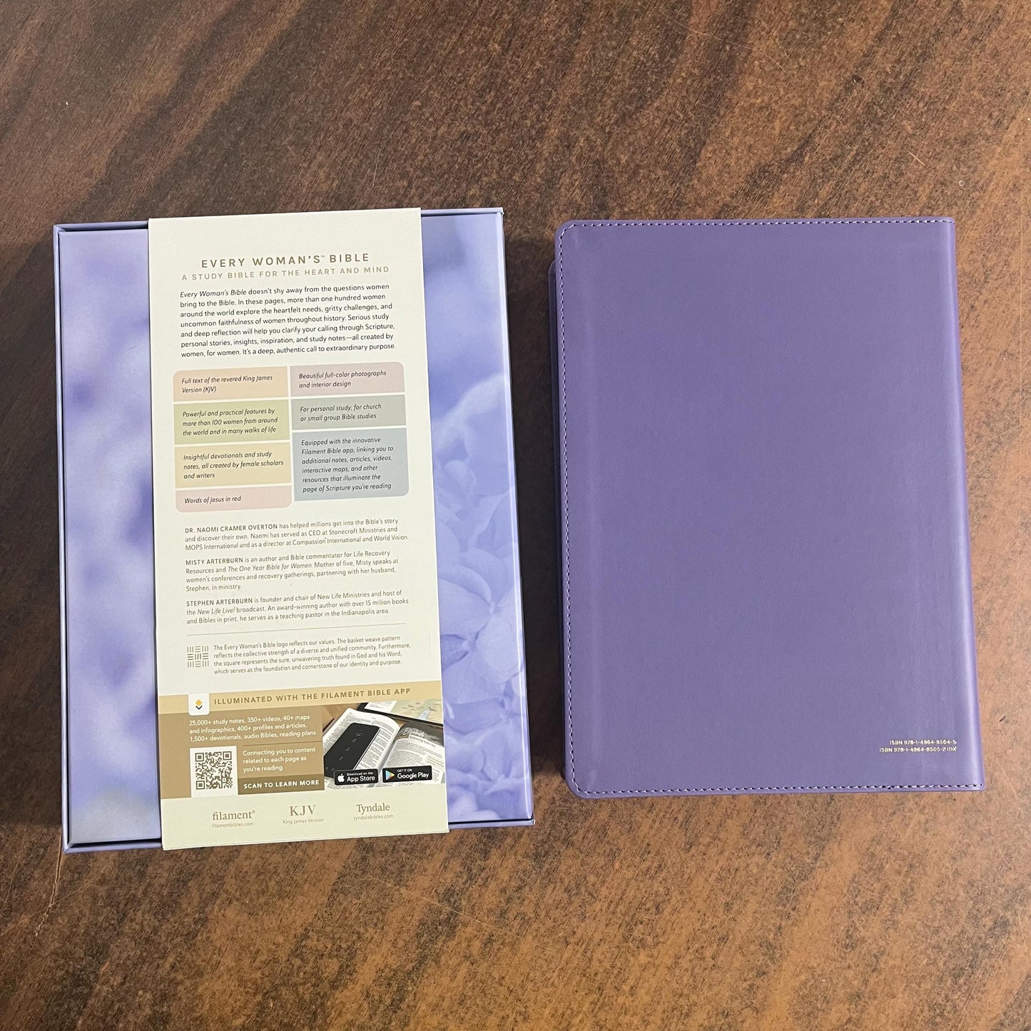 Personalized KJV Every Womans Bible Thumb Indexed - Periwinkle Purple LeatherLike - Custom name engraved, Devotional Study, 9781496485052