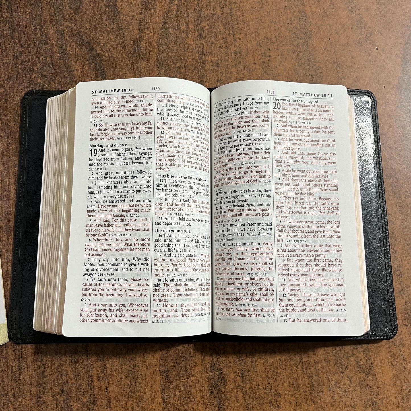 Personalized KJV Large Print Reference Bible - Black Top Grain Goatskin Genuine Leather - Custom Imprinted with name engraved, 9781683071914