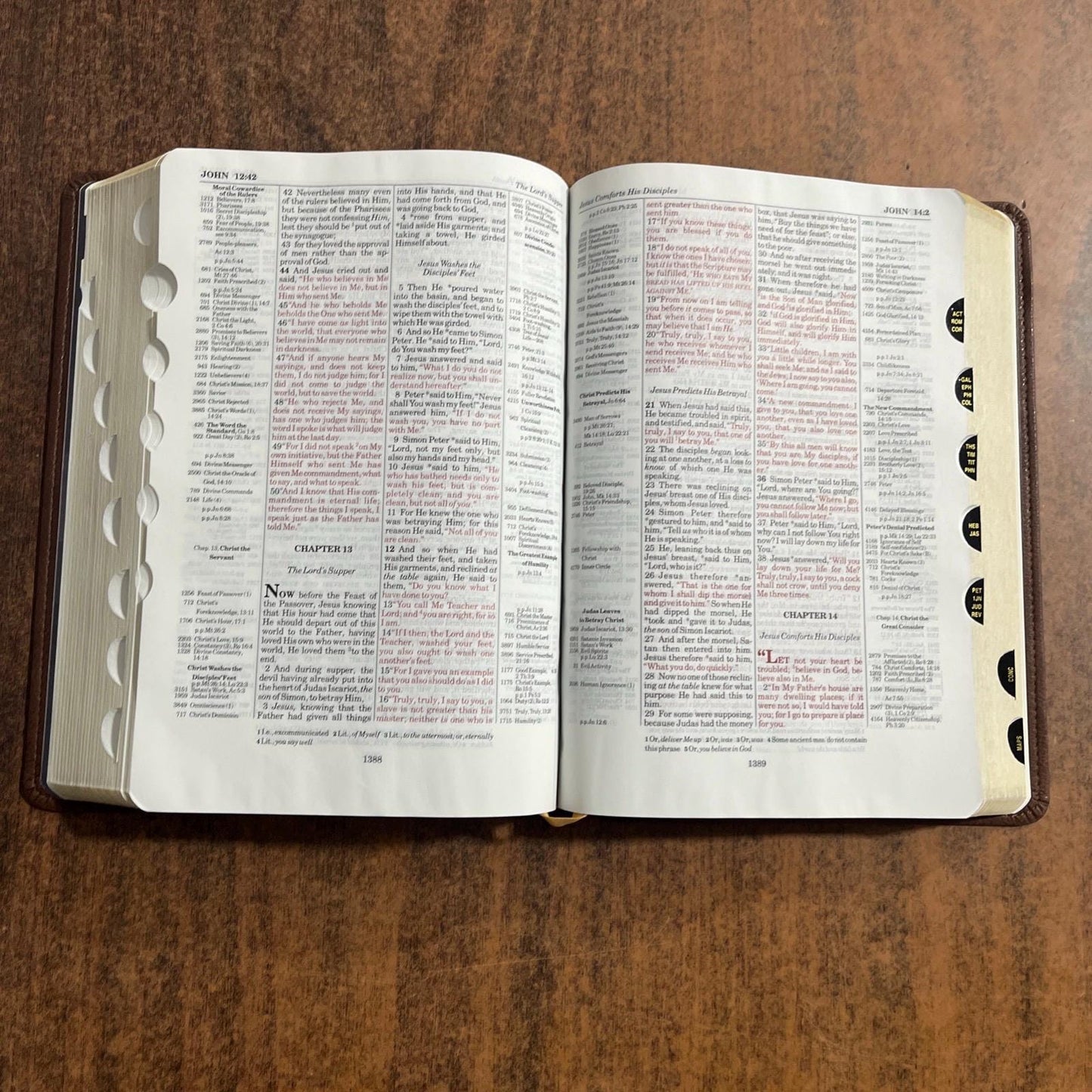 Personalized NASB Thompson Chain Reference Study Bible Thumb Indexed -Brown LeatherSoft, Custom Imprinted nasb 1977 Printed in United States