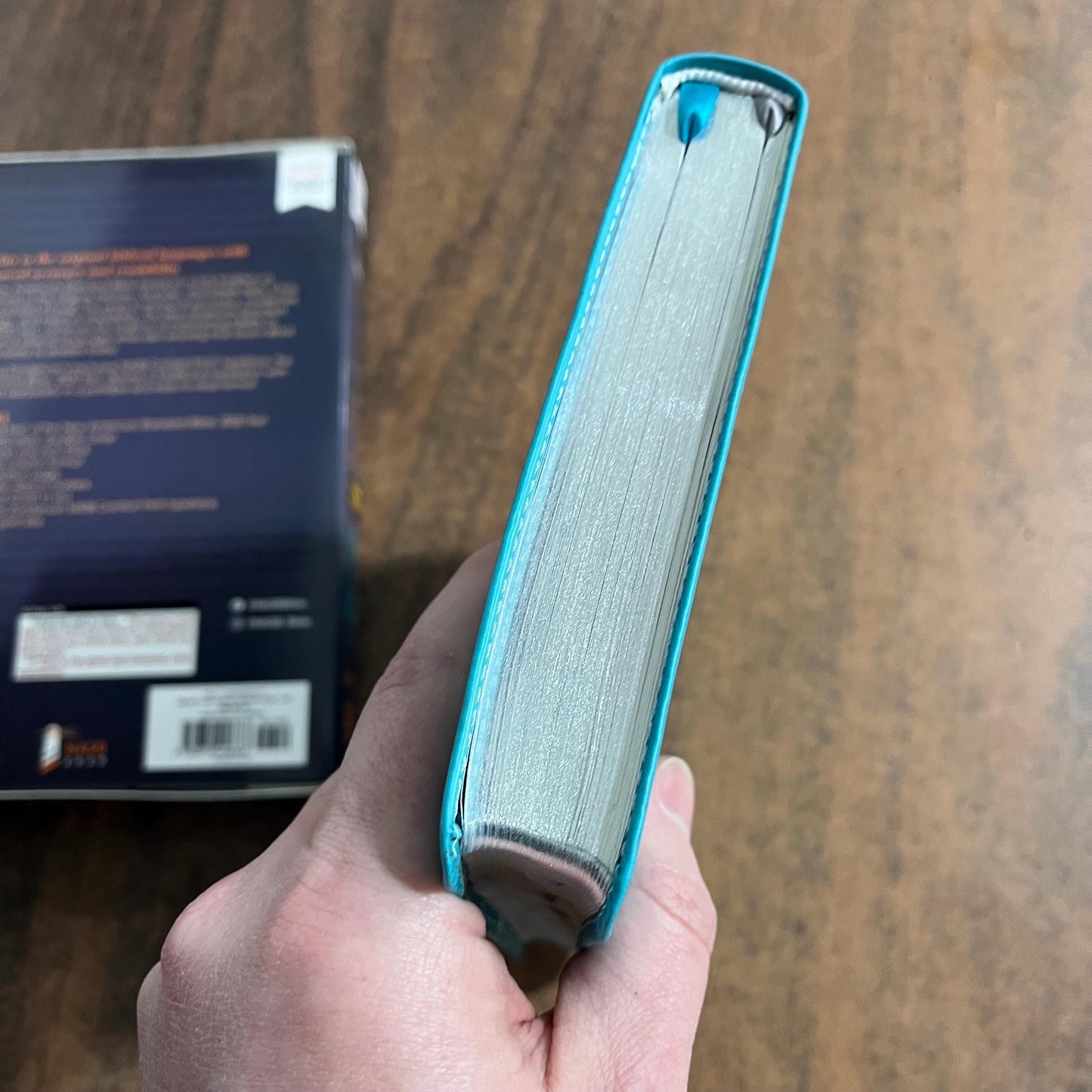 Personalized NASB Thinline Bible Thumb Indexed - Teal LeatherSoft, Custom Imprinted with a name, ISBN 9780310456667, NASB 2020 Text