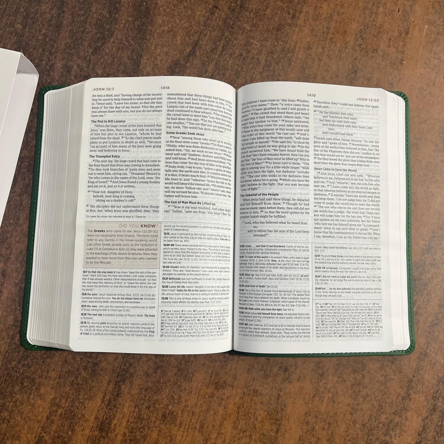 Personalized ESV Student Study Bible - Green Trutone, Mosaic Cross - Custom Imprinted