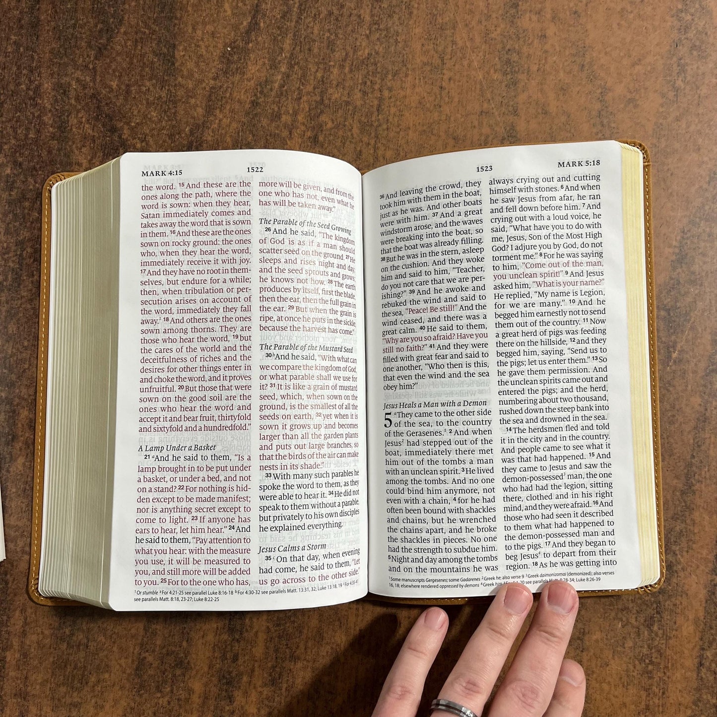 Personalized ESV Large Print Personal Size Bible - Nubuck Caramel Brown, Wildflower Design TruTone Custom Imprinted, ISBN 9798874900212