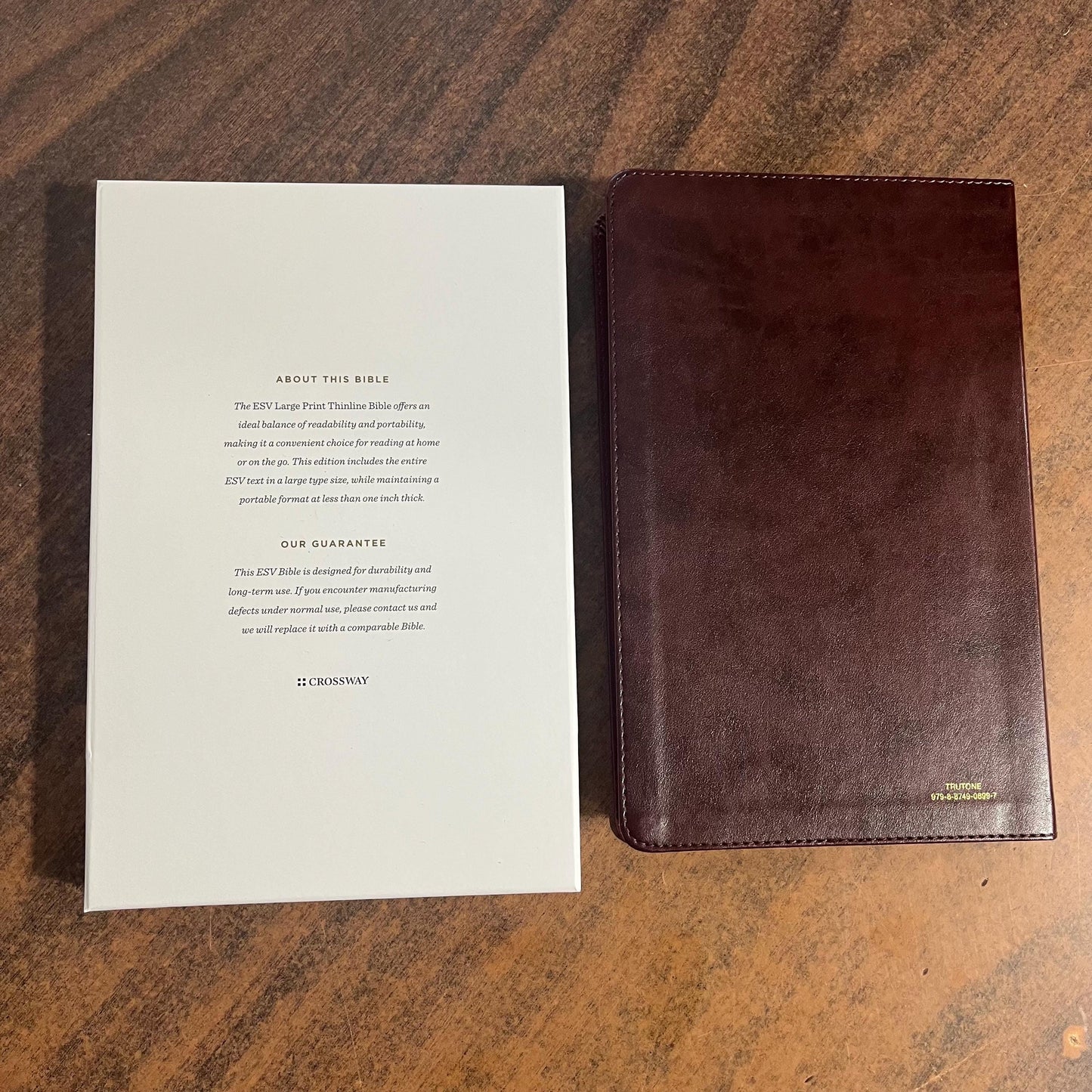Personalized ESV Large Print Thinline Bible - Burgundy / Red TruTone - Custom Imprinted with name engraved ESV 2025 Text - 9798874908997