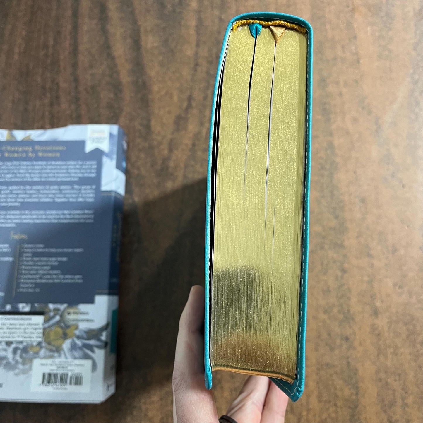 Personalized NIV Womens Devotional Bible Large Print - Teal Leathersoft Cover - Custom Imprinted with a name 9780310461005