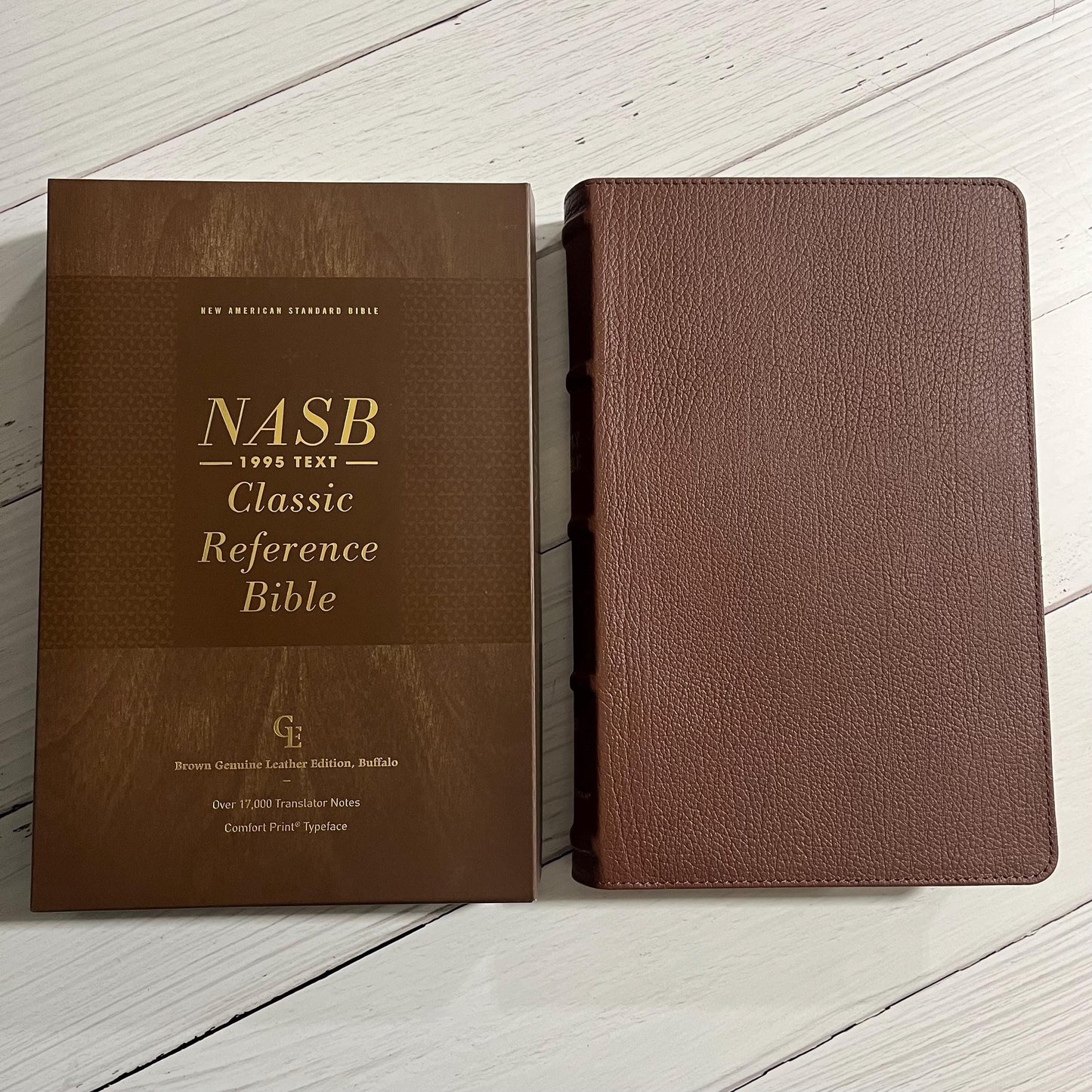 Personalized NASB Classic Reference Bible - Brown Genuine Buffalo Leather, NASB 1995, Custom Imprinted with name, ISBN 9780310456490