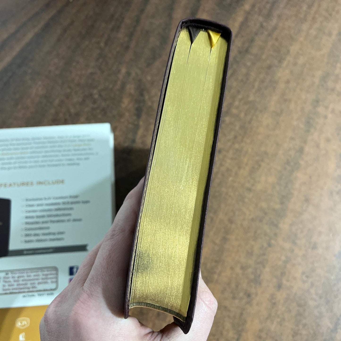 Personalized KJV Large Print Center Column Reference Bible Thumb Indexed - Brown LeatherSoft Cover - Imprinted name engraved 9780785296317