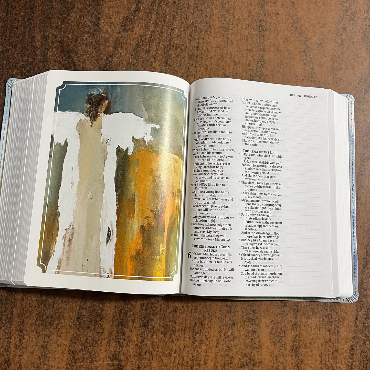 Personalized Amplified Journal the Word Bible, Angel Art Series - Light Blue LeatherSoft, Angel Art Design - Custom Imprinted, 9780310461593
