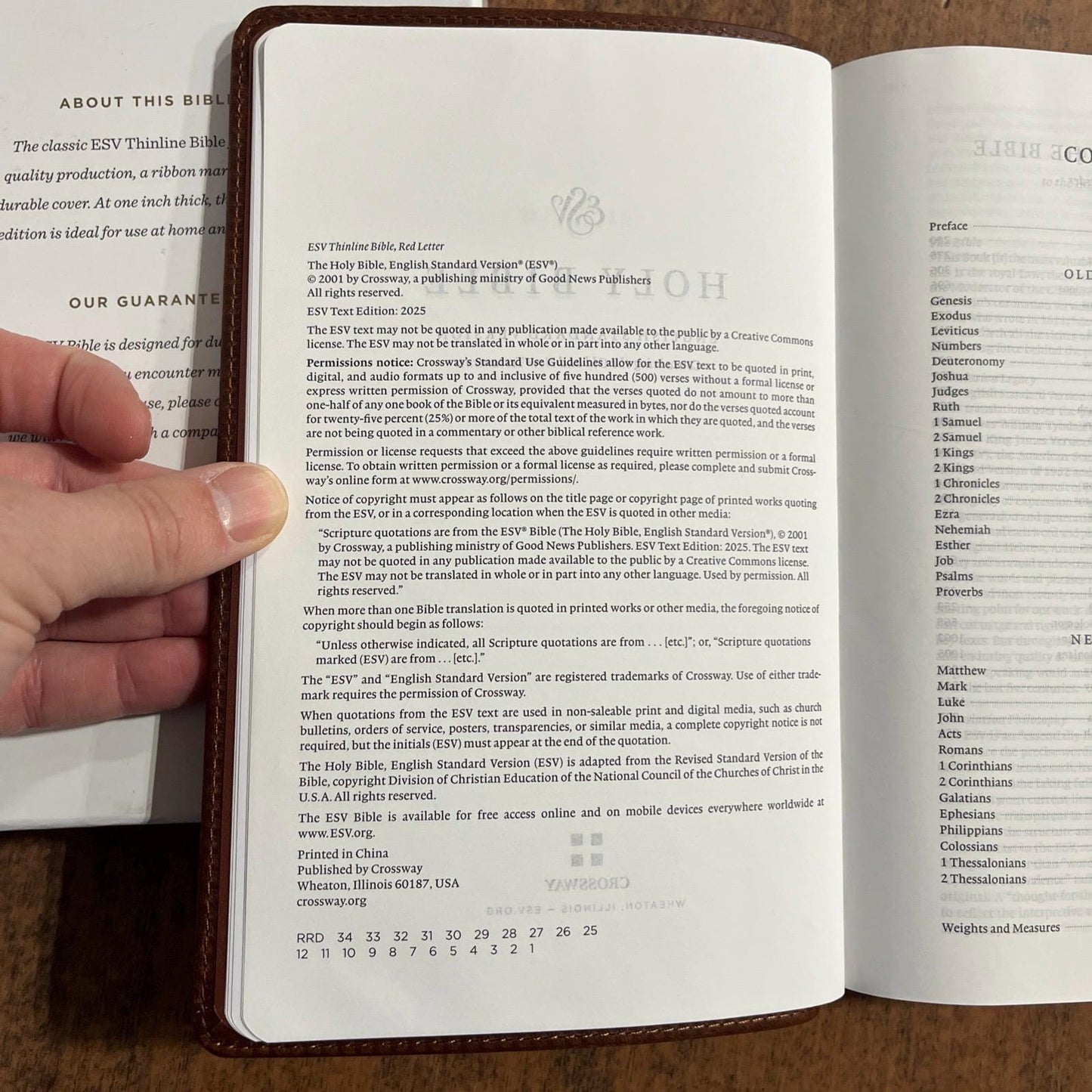 Personalized ESV Thinline Bible - Saddle Brown Full Grain Genuine Leather, Custom Imprinted with name, ISBN 9798874903534 2025 ESV Text