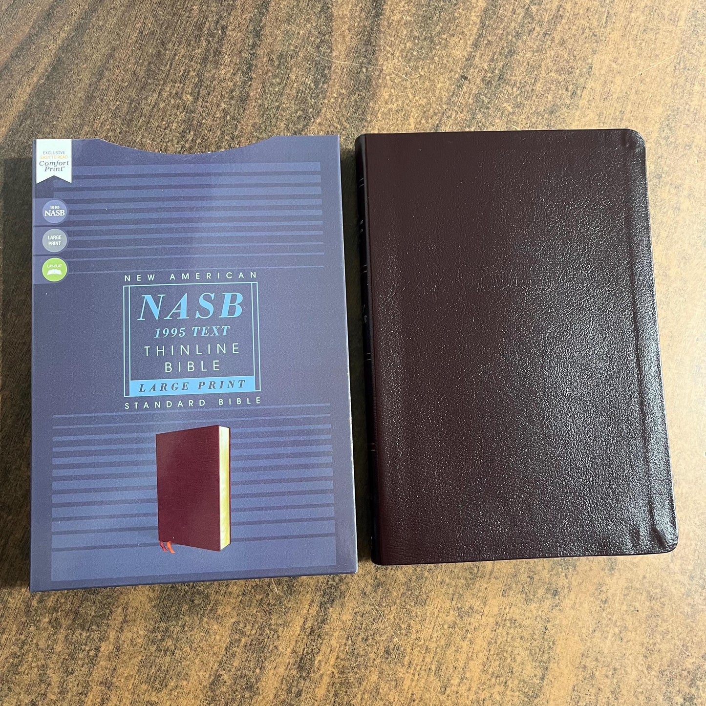 Personalized NASB Large Print Thinline Bible - Burgundy Bonded Leather - Custom Imprinted bible, nasb 1995, 9780310451006