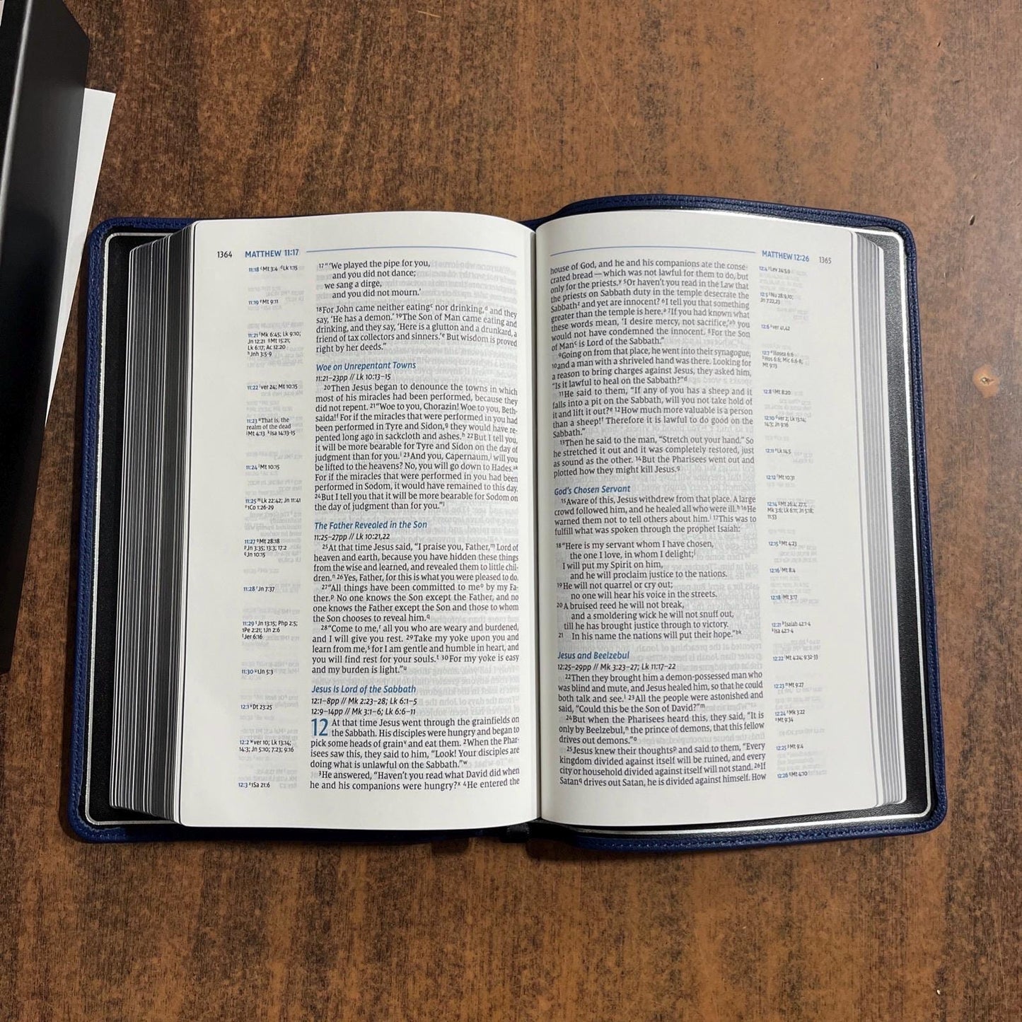 Personalized NIV Goatskin Leather Bible - Single Column Reference Wide Margin Bible Personal Size - Blue Goat Genuine Leather 9780310461135
