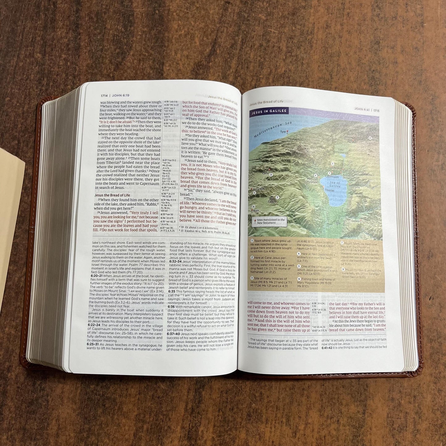 Personalized NIV Personal Size Application Study Bible - Brown / Slate Blue LeatherSoft - Custom Imprinted with name 9780310465249 (Update to Life Application Bible)