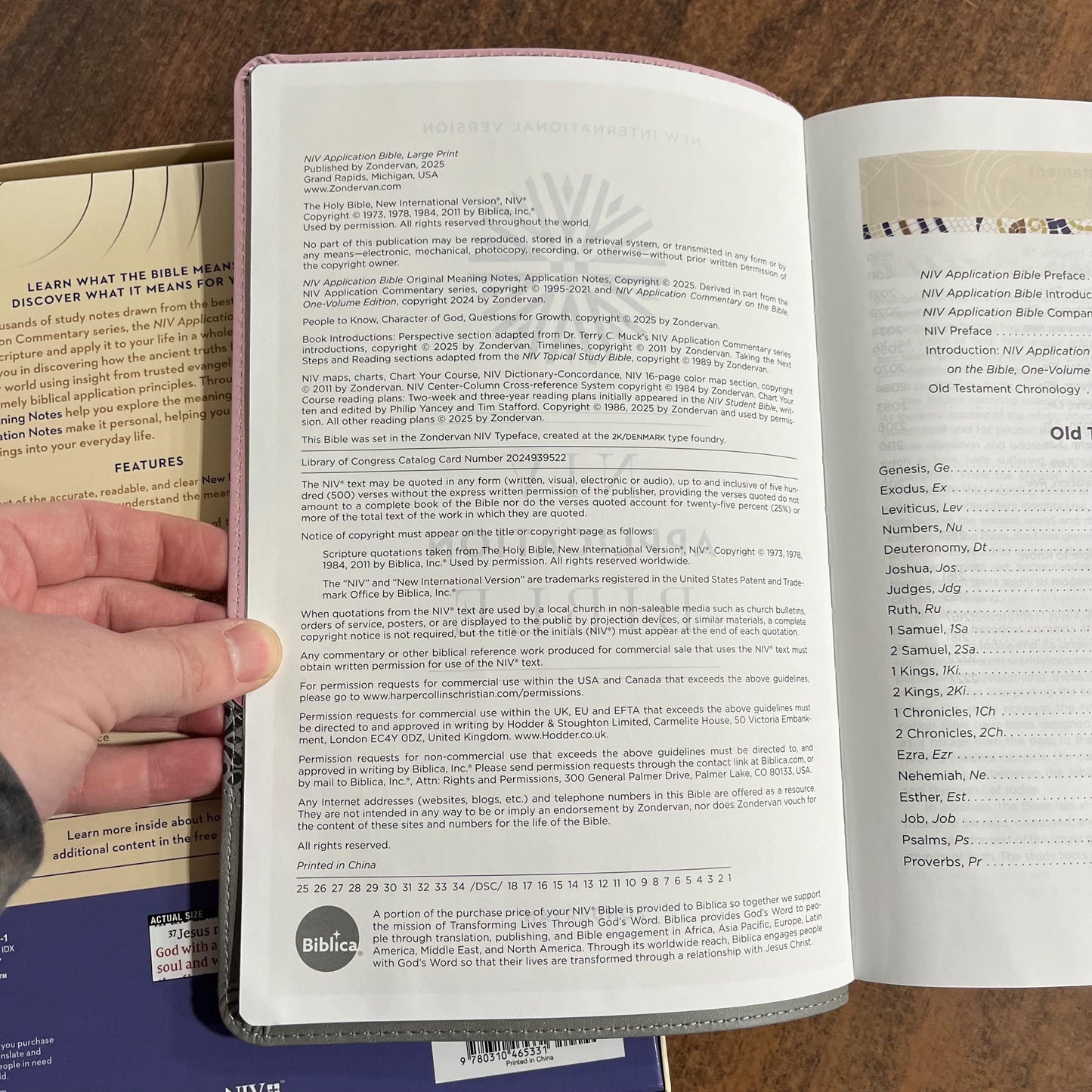 Personalized NIV Large Print Life Application Study Bible - Pink / Gray LeatherSoft, Custom Imprinted with a name, 9780310465331