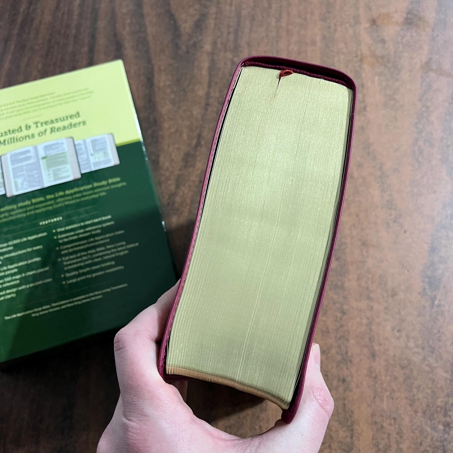 Personalized NLT Large Print Life Application Study Bible - Berry LeatherLike - Custom Imprinted name engraved, 9781496446848