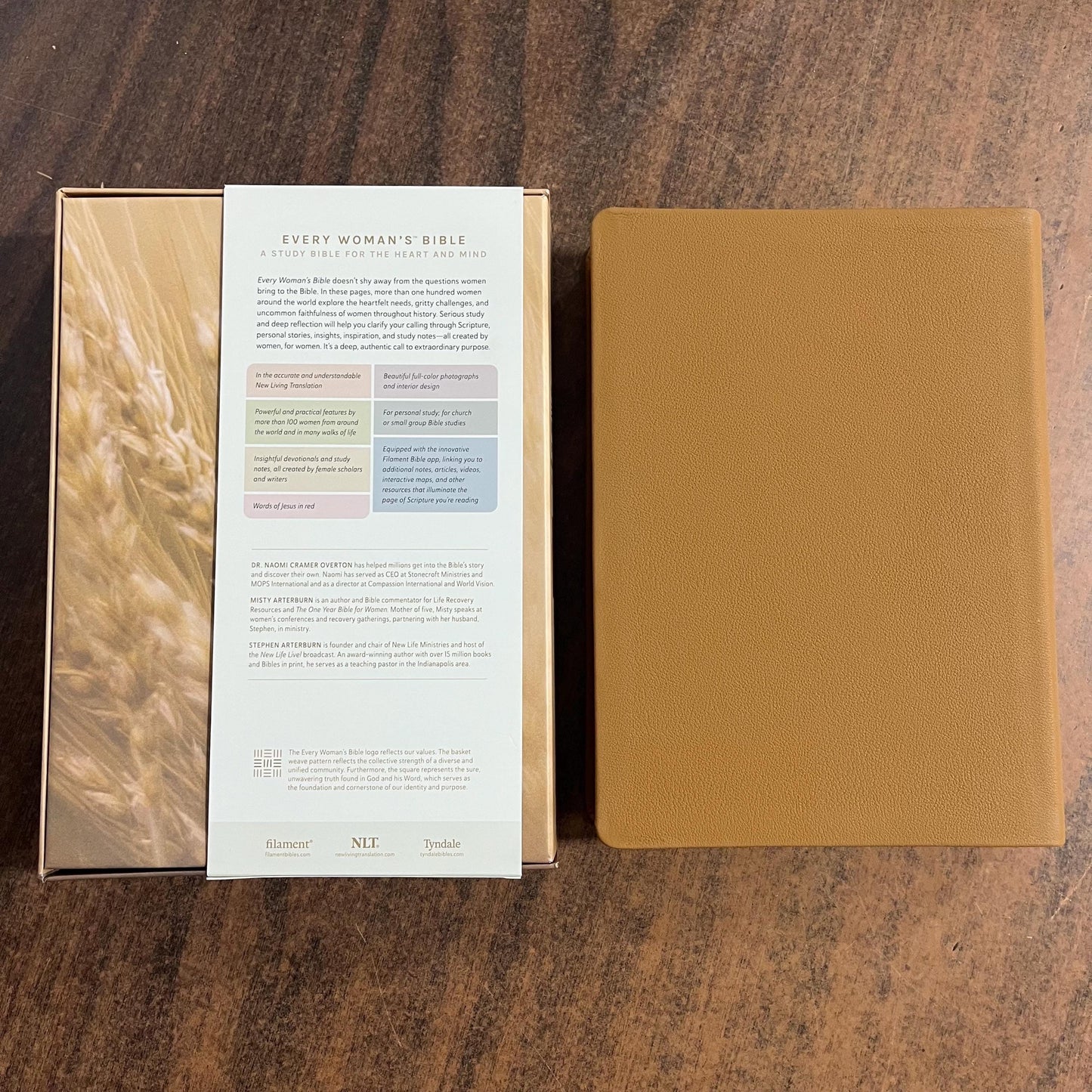 Personalized NLT Every Womans Bible - Camel Brown Genuine Leather - Custom Imprinted, name, Devotional Study, 9798400503085
