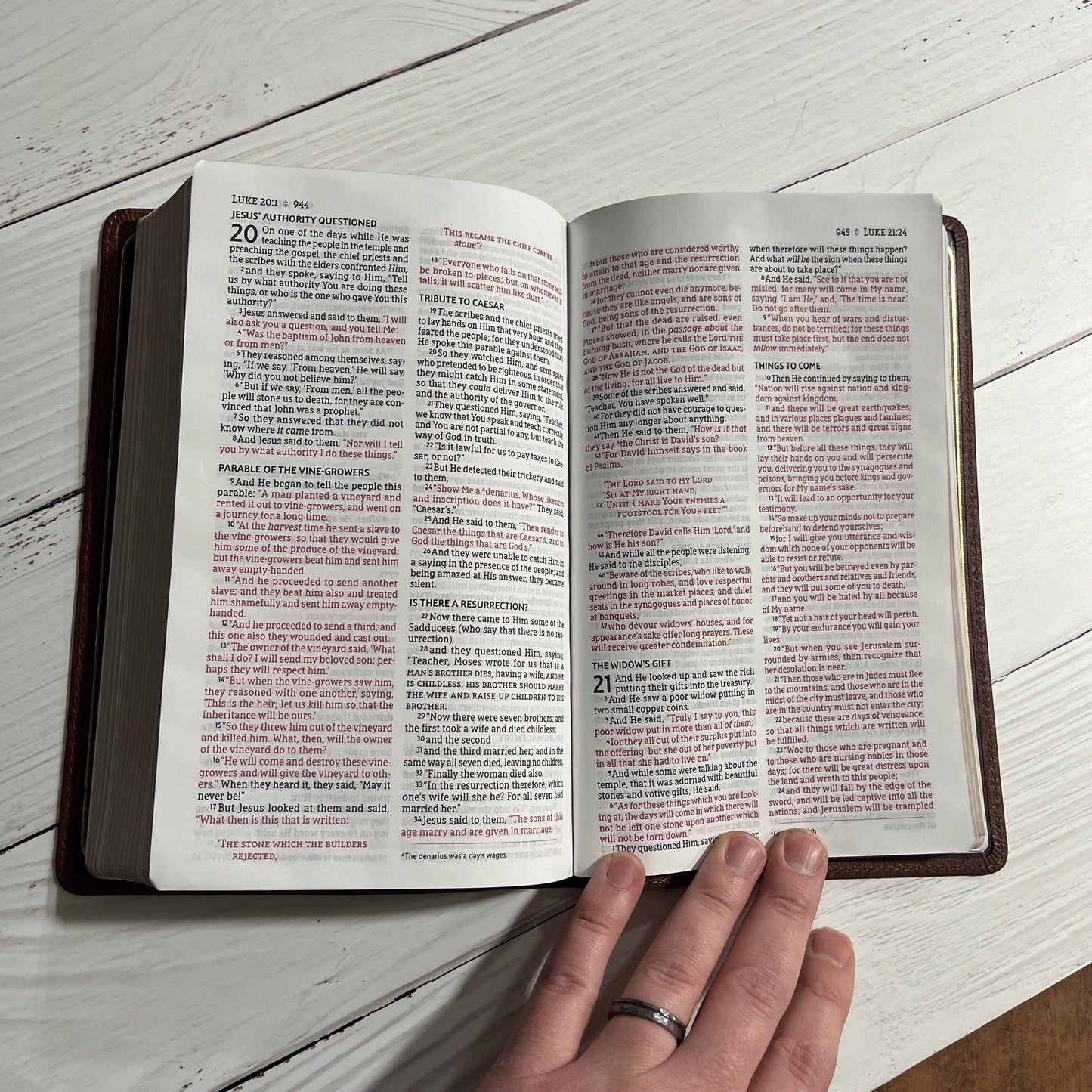 Personalized NASB Thinline Bible - Brown Genuine Buffalo Leather, Custom Imprinted with a name, NASB 1995, 9780310456292