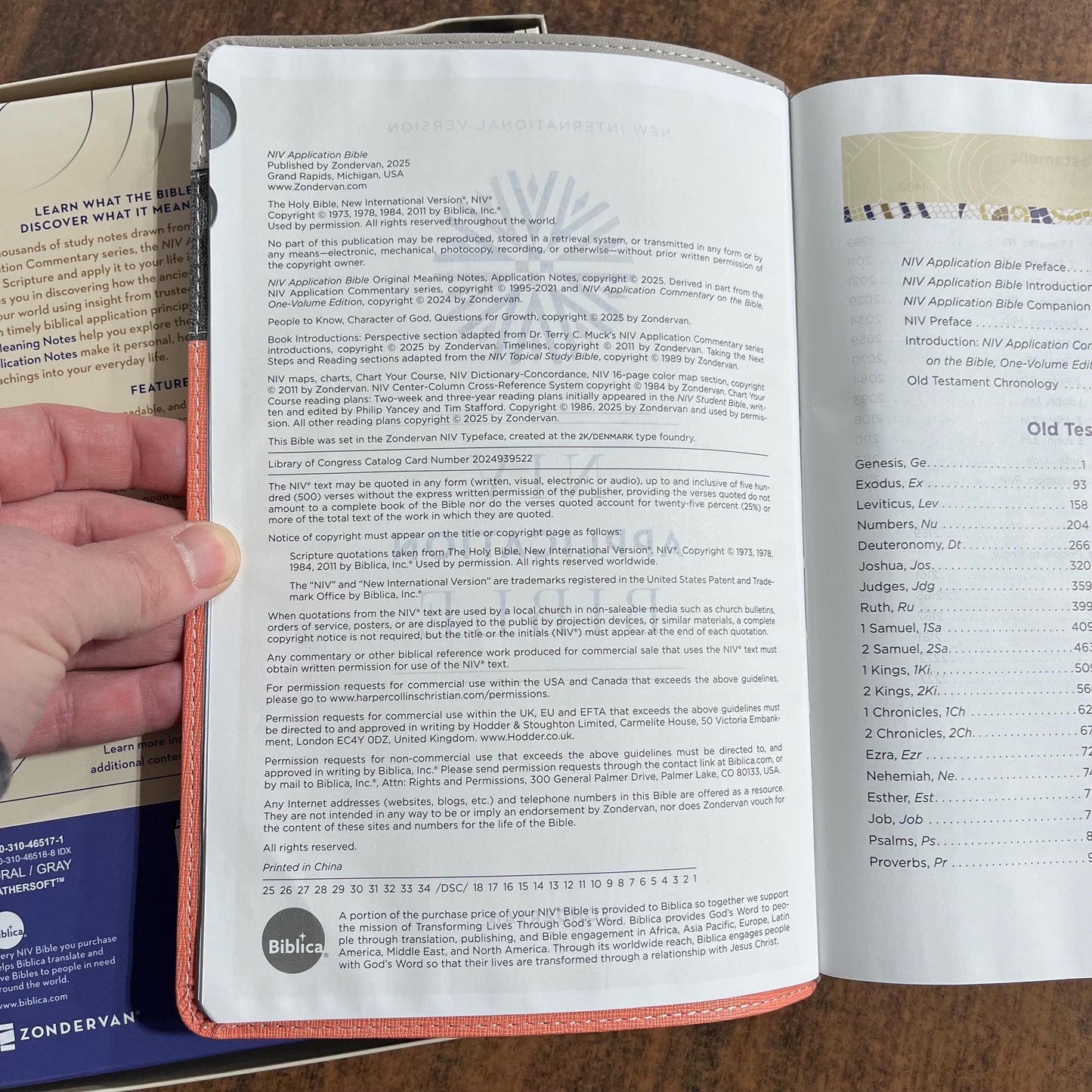Personalized NIV Life Application Study Bible Thumb Indexed with Tabs - Coral / Gray LeatherSoft -Custom Imprinted with a name 9780310465171