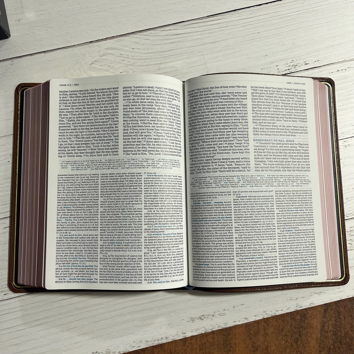 Personalized NASB MacArthur Study Bible, Brown Premium Genuine Goatskin Leather, Premier Collection, ISBN 9780785230892 NASB 1995