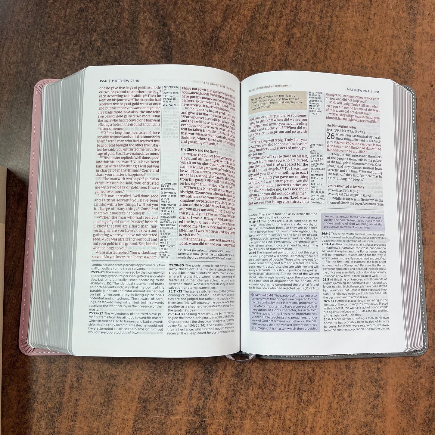 Personalized NIV Personal Size Application Study Bible - Pink / Gray LeatherSoft - Custom Imprinted name 9780310465263 (Update to Life Application Bible)