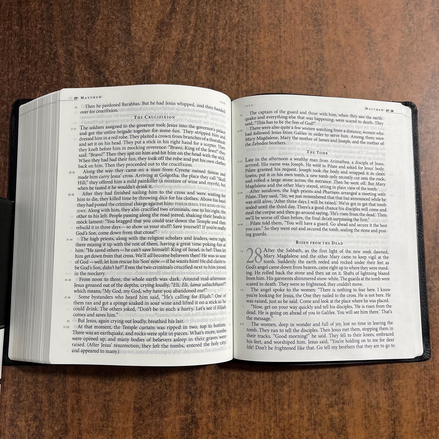 Personalized 'The Message' Large Print Bible - Premium Black Genuine Leather, Custom Imprinted with name 9781617471681