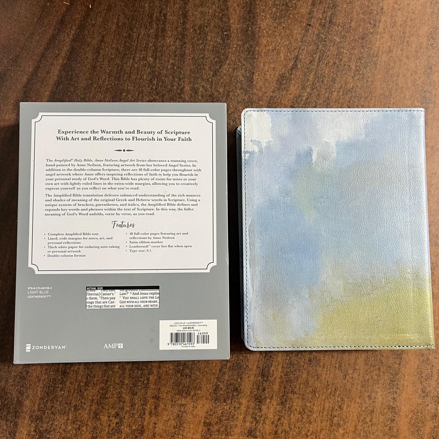 Personalized Amplified Journal the Word Bible, Angel Art Series - Light Blue LeatherSoft, Angel Art Design - Custom Imprinted, 9780310461593