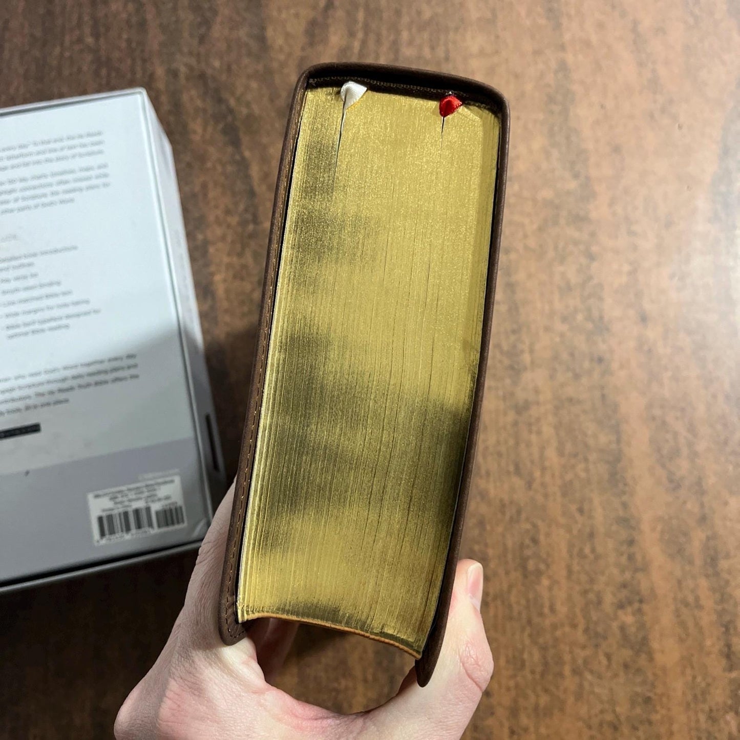 Personalized CSB He Reads Truth Devotional Bible - Brown Genuine Leather - Custom Imprinted with name engraved 9781535935081