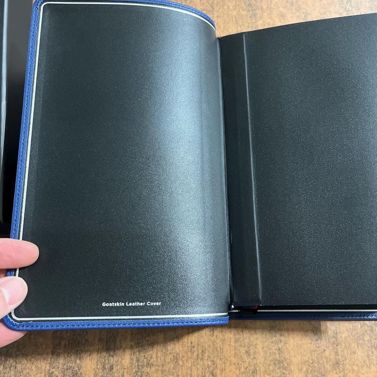 Personalized NIV Goatskin Leather Bible - Single Column Reference Wide Margin Bible Personal Size - Blue Goat Genuine Leather 9780310461135