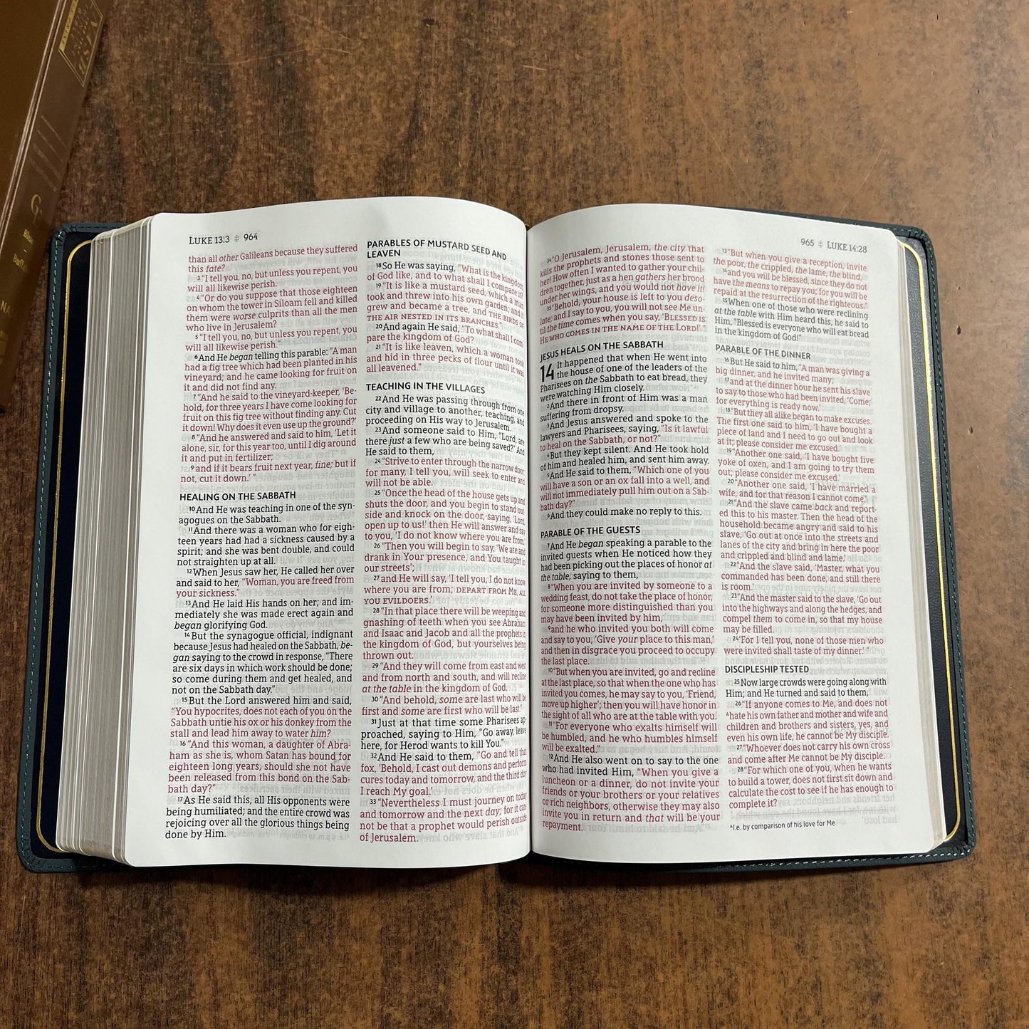 Personalized NASB Large Print Thinline Bible - Blue Genuine Buffalo Leather - Custom Imprinted bible with a name, nasb 1995, 9780310456308