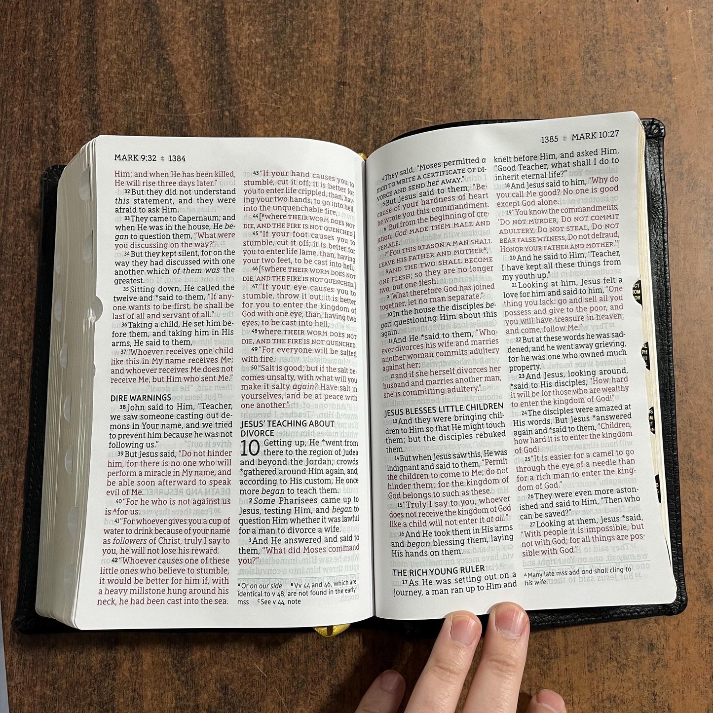 Personalized NASB Large Print Personal Size Bible Thumb Indexed - Black Genuine Calfskin Leather- Custom Imprinted, nasb 1995, 9780310465997