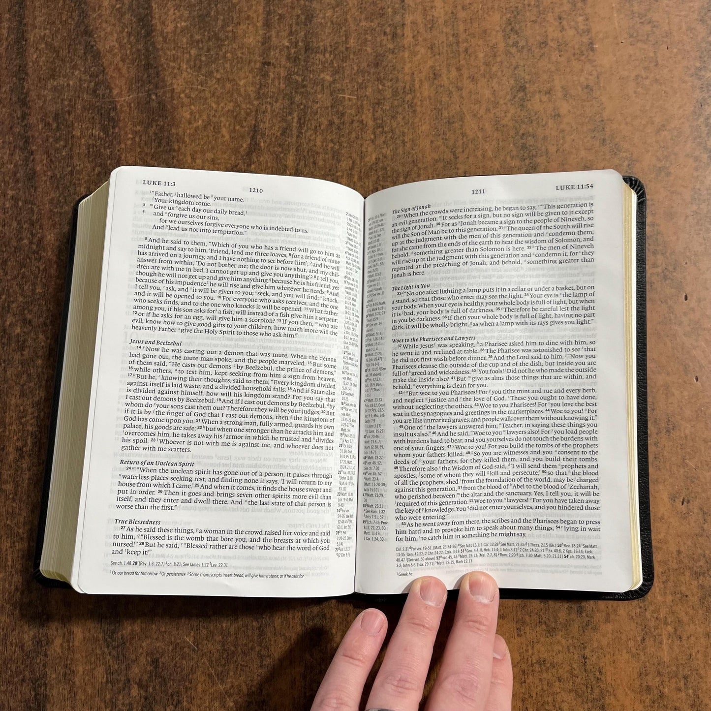 Personalized ESV Personal Size Reference Bible - Black Genuine Leather - Custom Imprinted with a  name engraved, Single Column 9781433598296