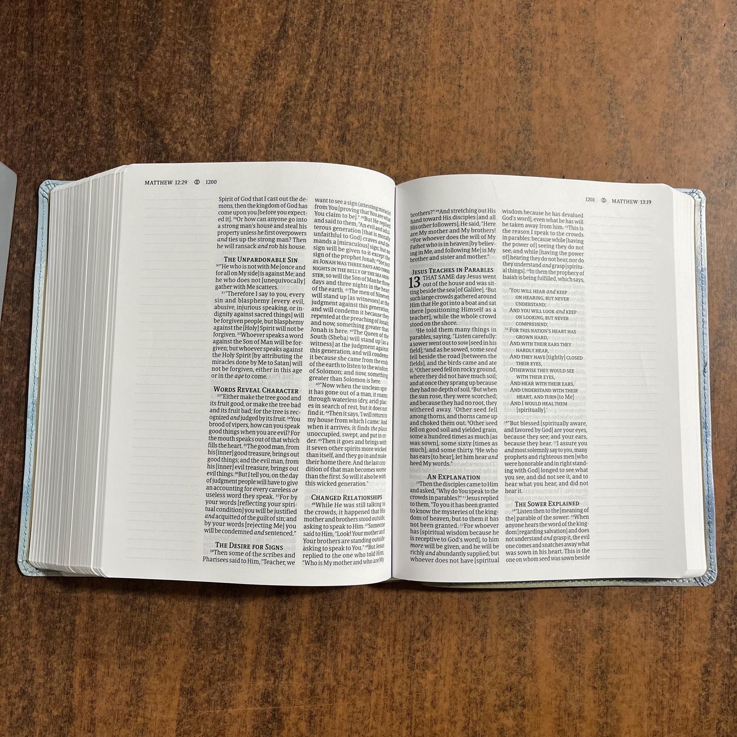 Personalized Amplified Journal the Word Bible, Angel Art Series - Light Blue LeatherSoft, Angel Art Design - Custom Imprinted, 9780310461593