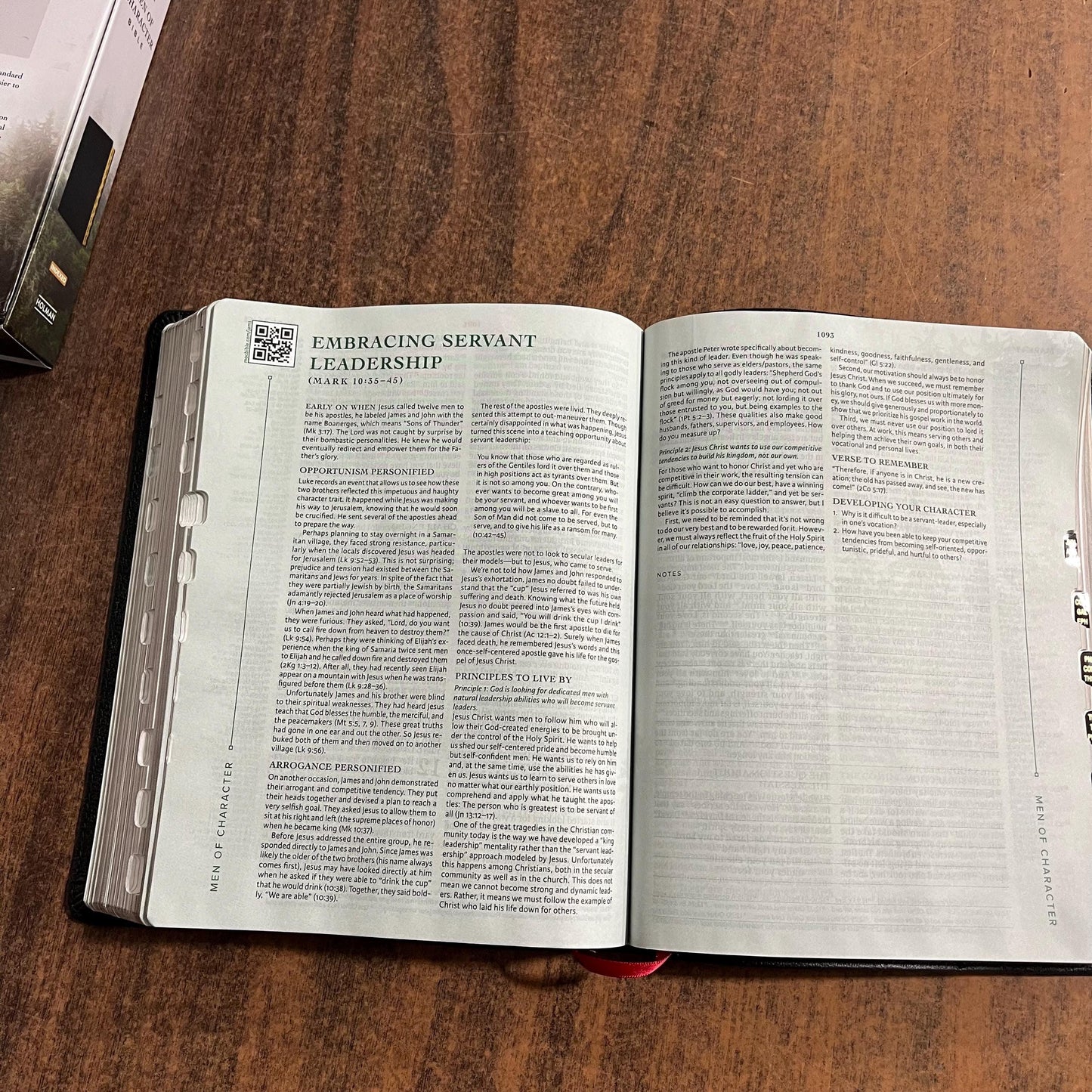 Personalized CSB Men of Character Bible Thumb Indexed, Black Genuine Leather, Custom Imprinted with name engraved, ISBN 9798384501794 mens