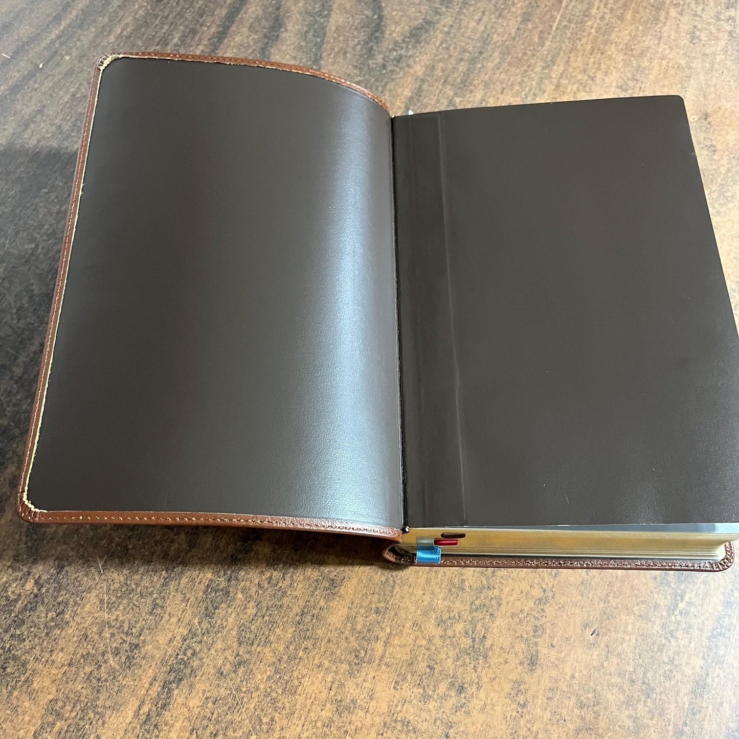 Personalized NIV Charles Stanley Life Principles Study Bible Indexed - Brown Genuine Leather, Custom Imprinted with a name 9780785225621