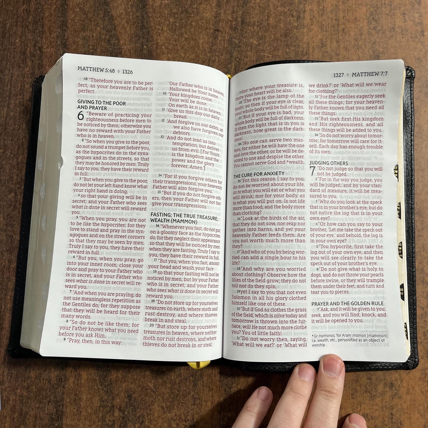 Personalized NASB Large Print Personal Size Bible Thumb Indexed - Black Genuine Calfskin Leather- Custom Imprinted, nasb 1995, 9780310465997