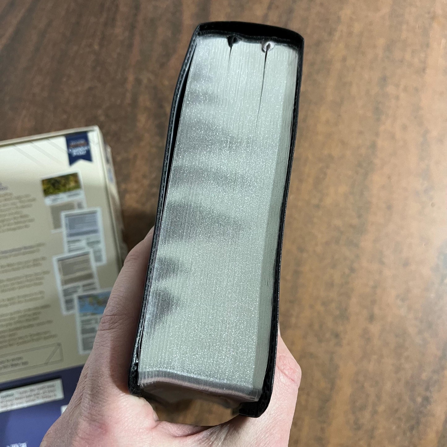 Personalized NIV Life Application Study Bible Thumb Indexed Tabs - Black European Bonded Leather- Custom Imprinted with name 9780310465133