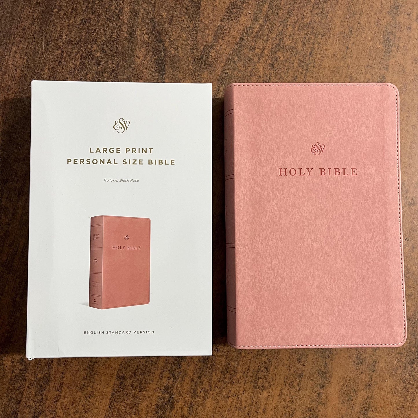 Personalized ESV Large Print Personal Size Bible - Blush Rose (Pink) TruTone - Custom Imprinted with name on cover, ISBN 9798874900205