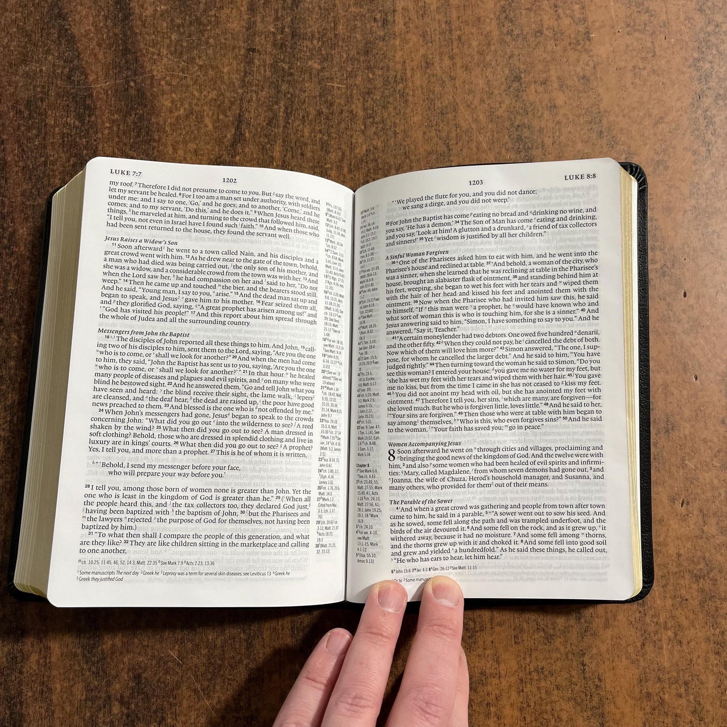 Personalized ESV Personal Size Reference Bible - Black Genuine Leather - Custom Imprinted with a  name engraved, Single Column 9781433598296