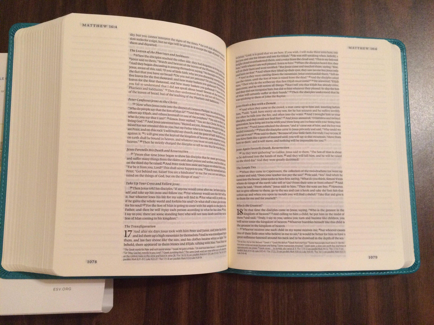 Personalized ESV Single Column Journaling Bible - Teal Cross Trutone Cover Custom Imprinted with a name, 9781433555831